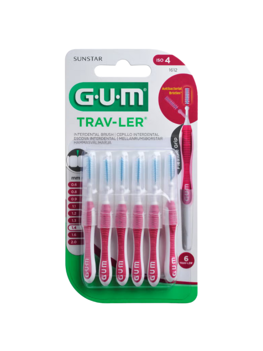 Gum cepillo interdental trav-ler 1612 cilindrico 1.4 mm 6 unidades