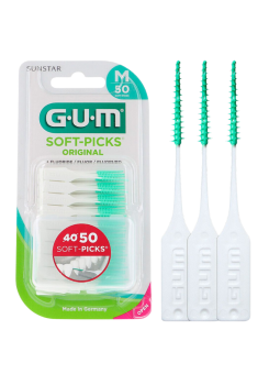 Gum soft picks original 40 filamentos de goma tamaño regular