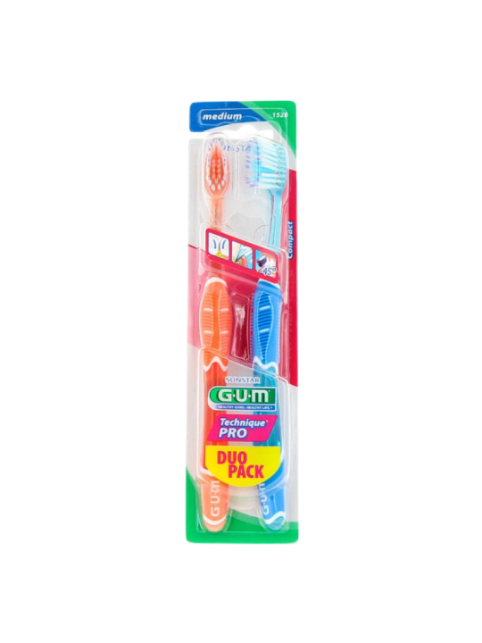 Gum cepillo dental adulto technique pro medio pack duo