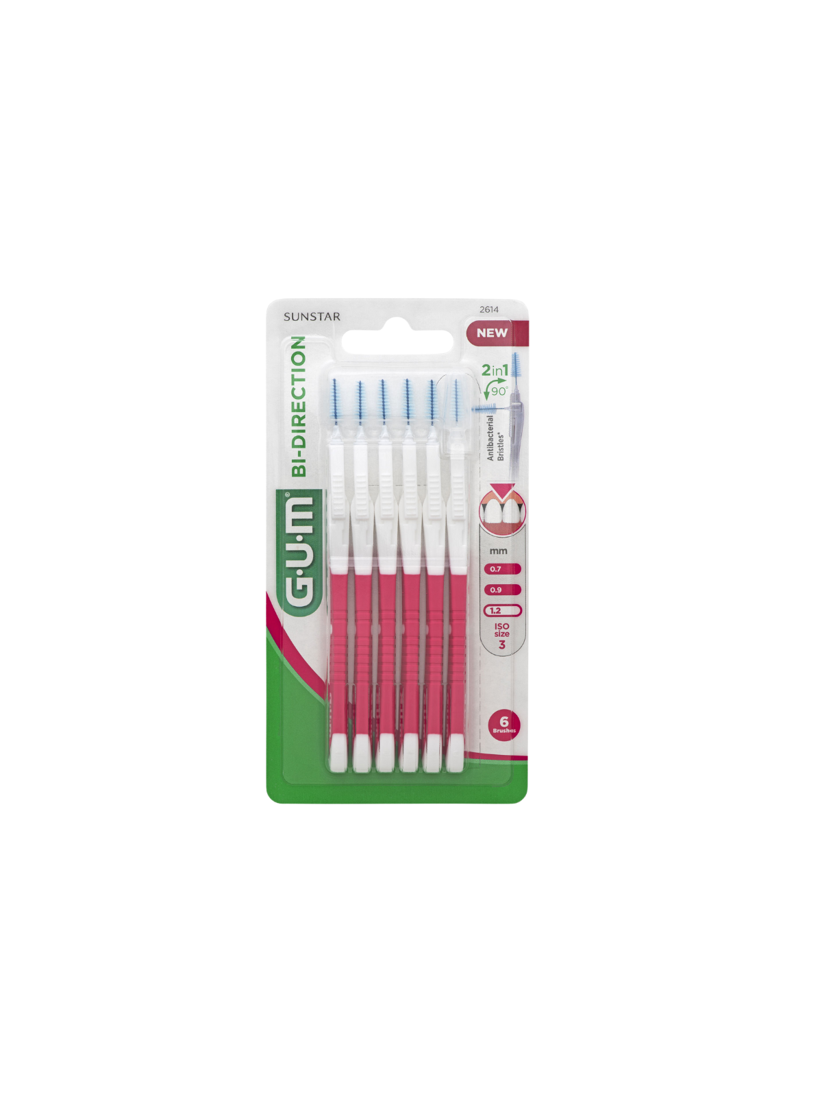GUM CEPILLO INTERDENTAL BIDIRECCIONAL FINO CONICO 2614