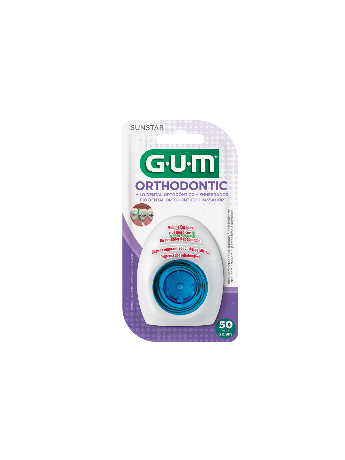 gum seda dental ortho floss sin cera
