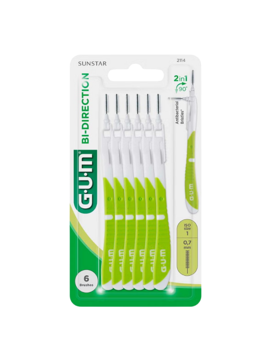 Gum cepillo interdental bi-direccional verde 0.7mm