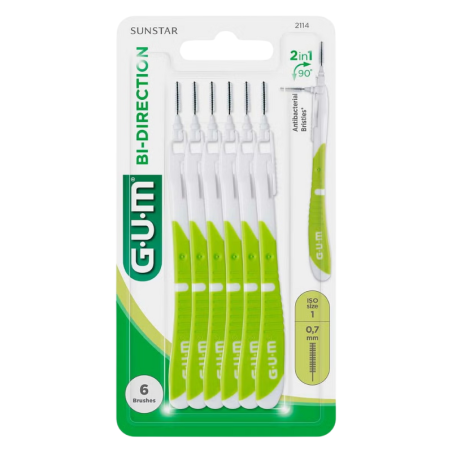 Gum cepillo interdental bi-direccional verde 0.7mm