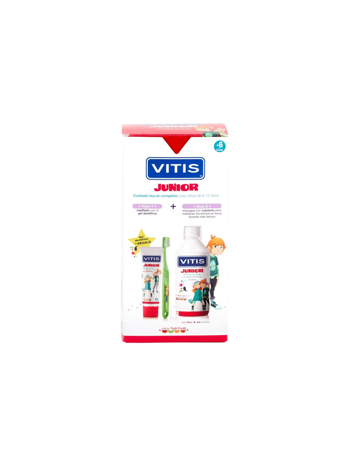 Vitis junior pack promoprocional 1 colutorio 500 ml + 1 gel dentifrico 75 ml + 1 cepillo