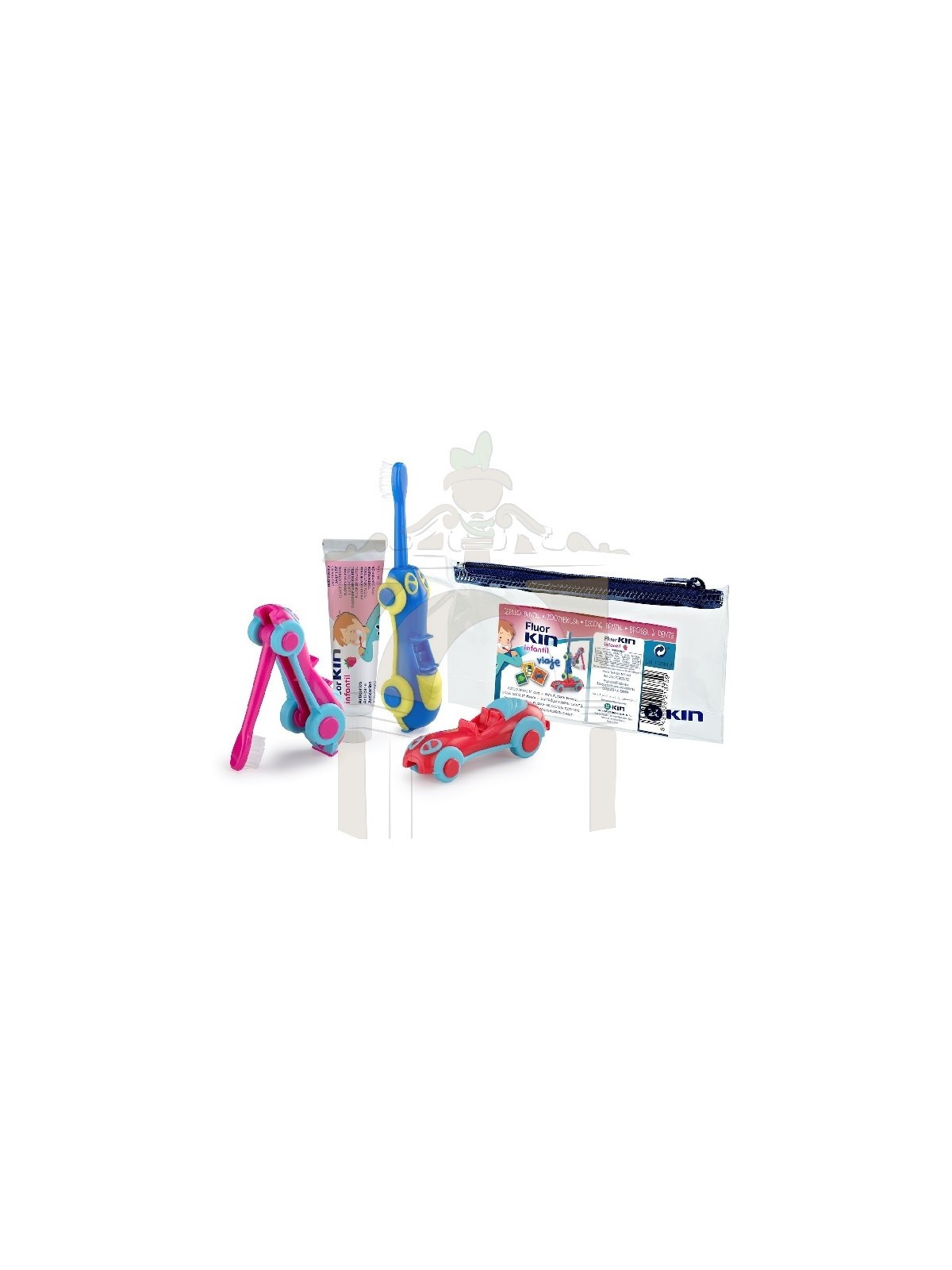 Kit de viaje infantil pasta dentifrica Kin + cepillo infantil