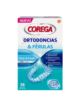 Corega ortodoncias & ferulas 36 tabletas limpiadoras