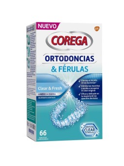 Corega ortodoncias & ferulas 66 tabletas limpiadoras