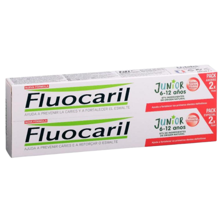 Fluocaril junior pasta frutos rojos duplo 2x75ml