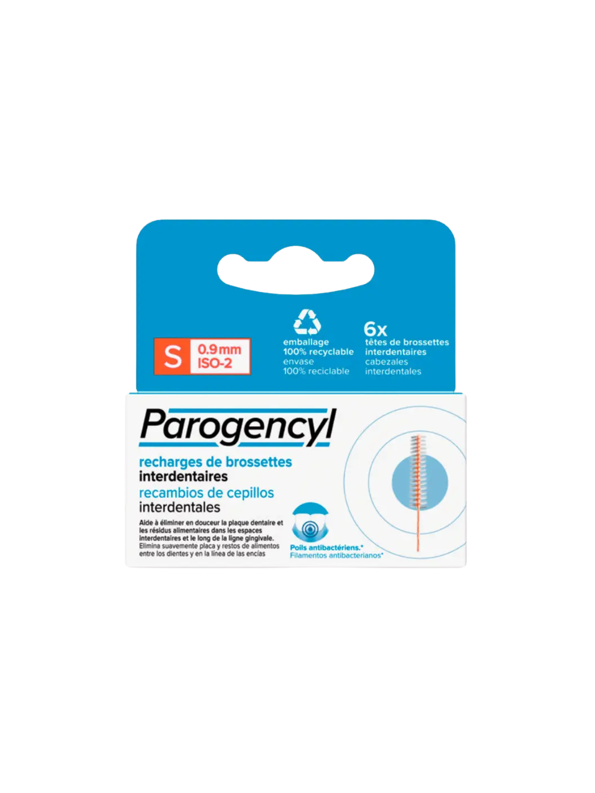 Parogencyl cepillo interdental recambio 6 unidades talla S