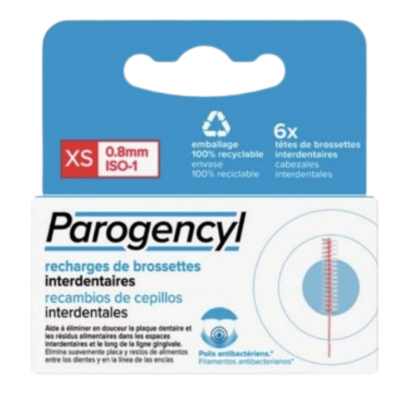 Parogencyl cepillo interdental recambio 6 unidades talla XS