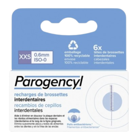 Parogencyl cepillo interdental recambio 6 unidades talla XXS
