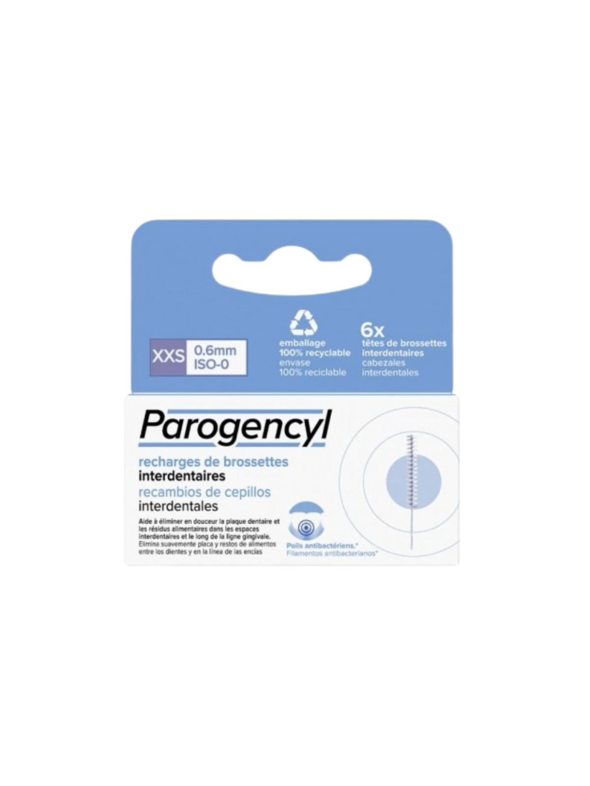Parogencyl cepillo interdental recambio 6 unidades talla XXS