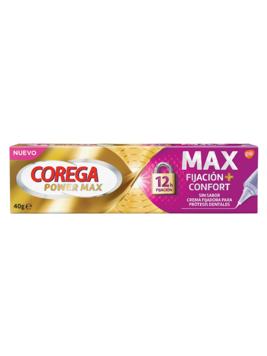 Corega max fijación + confort sin sabor 40 g