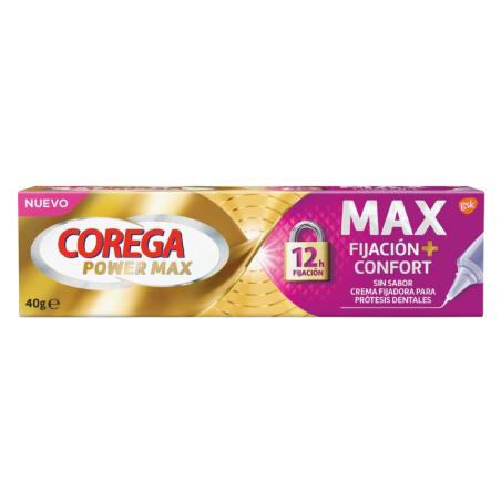 Corega max fijación + confort sin sabor 40 g