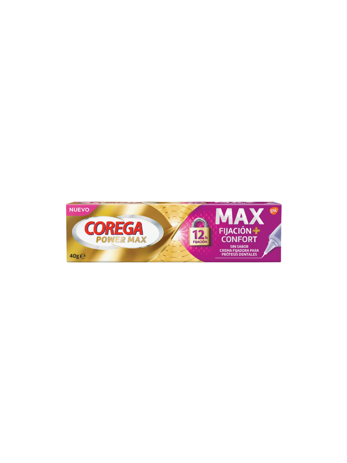 Corega max fijación + confort sin sabor 40 g