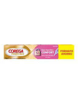 Corega max fijación + confort sin sabor 70 g