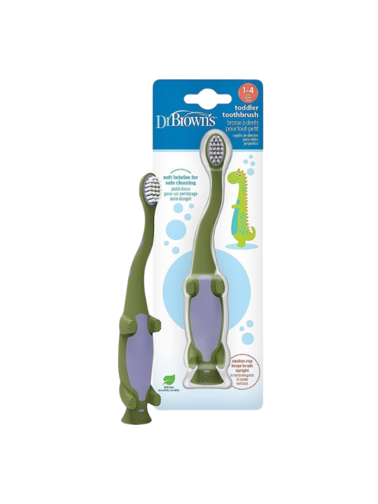Dr brown´s cepillo dental infantil dinosaurio verde