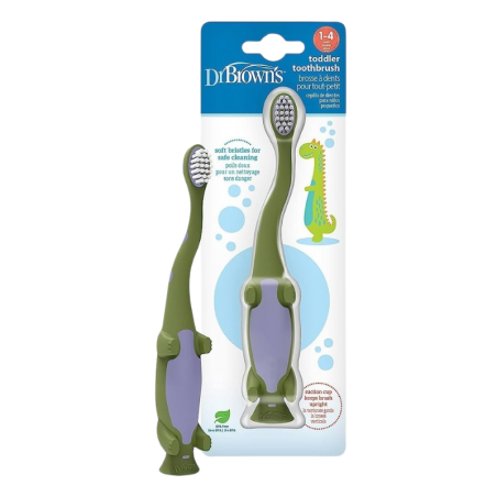 Dr brown´s cepillo dental infantil dinosaurio verde