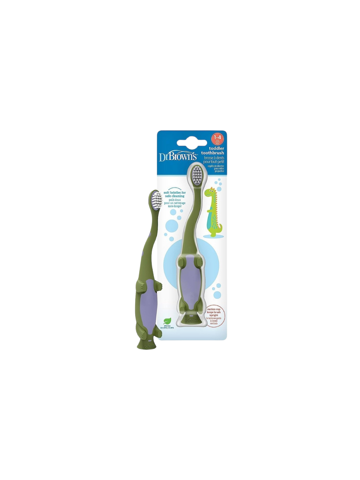 Dr brown´s cepillo dental infantil dinosaurio verde