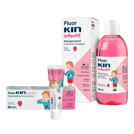 Fluorkin infantil pack colutorio y pasta