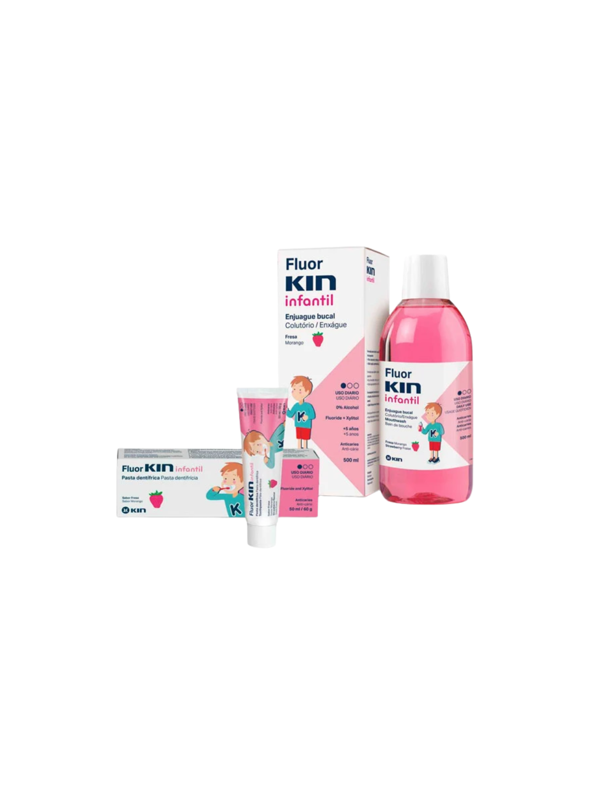 Fluorkin infantil pack colutorio y pasta