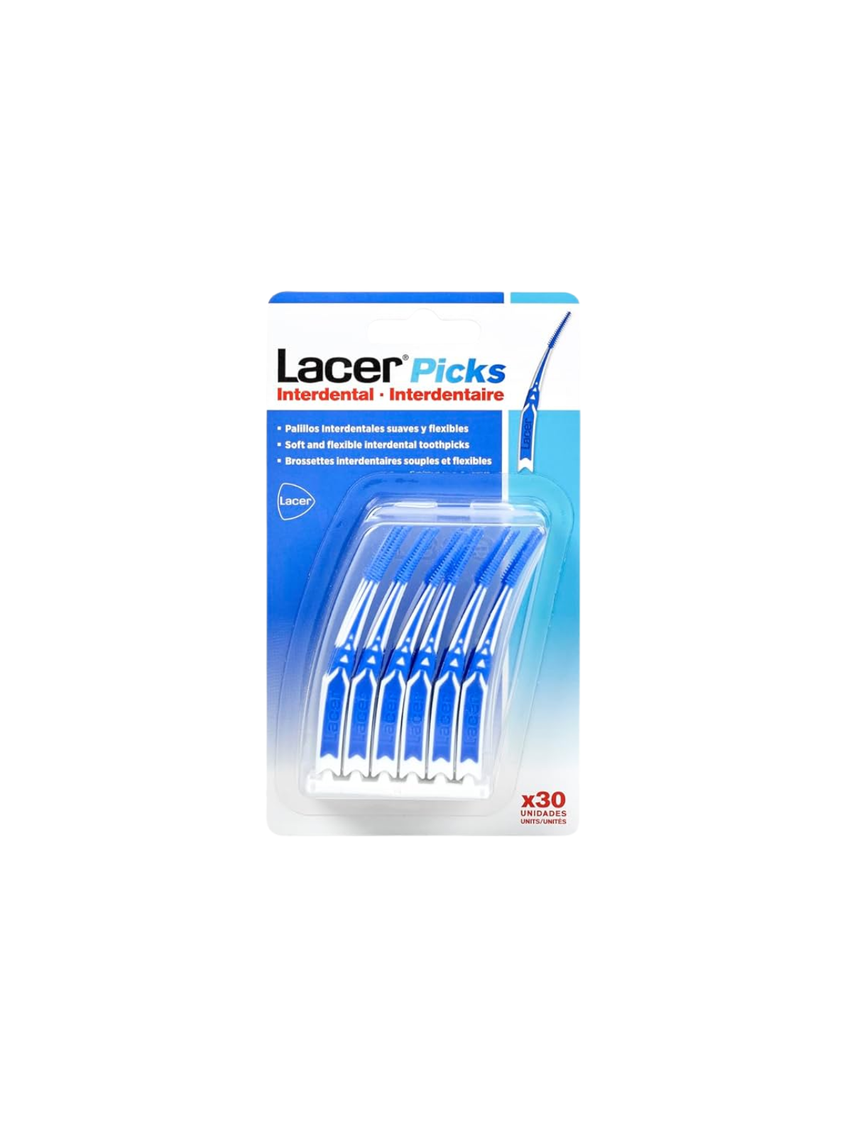 Lacer picks interdental