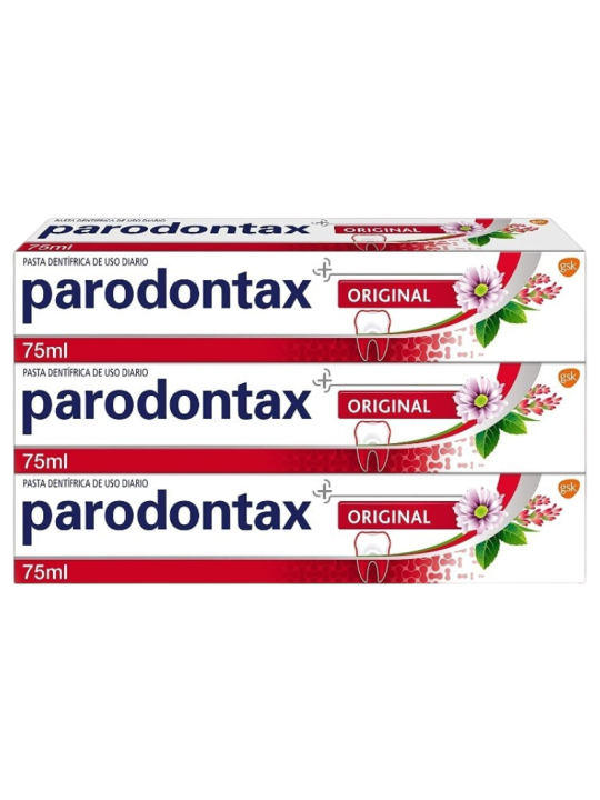 Parodontax original 3 unidades 75 ml sabor menta y jengibre