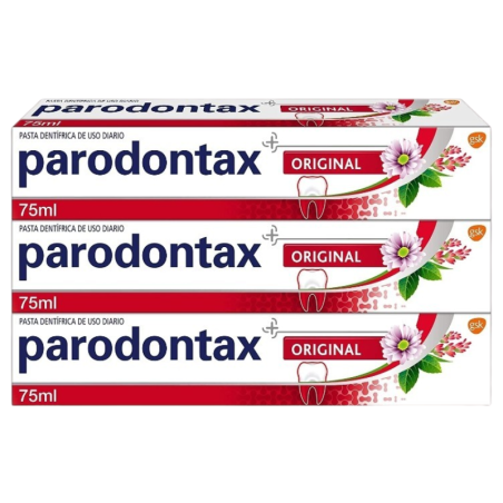 Parodontax original 3 unidades 75 ml sabor menta y jengibre