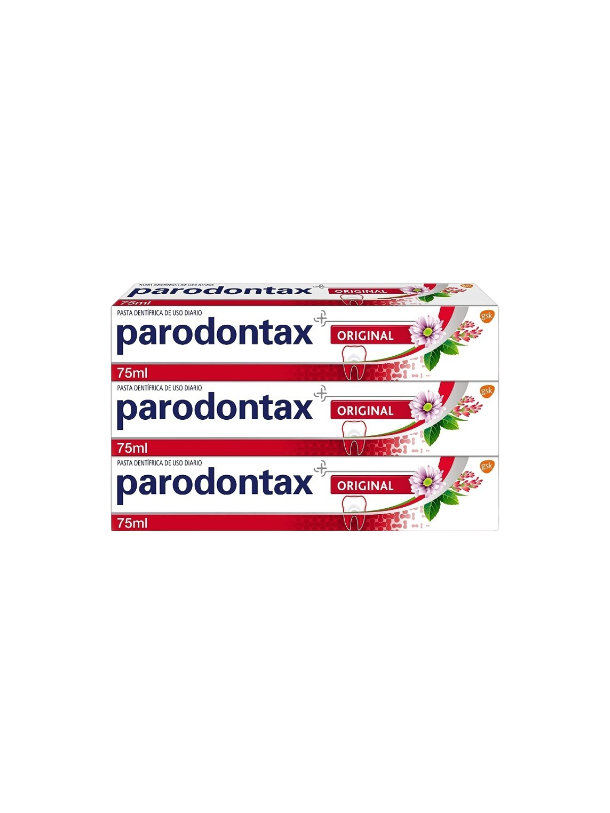 Parodontax original 3 unidades 75 ml sabor menta y jengibre