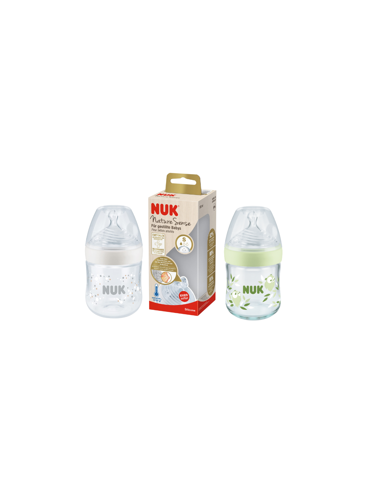 Nuk biberon cristal silicona nature sense S 150 ml