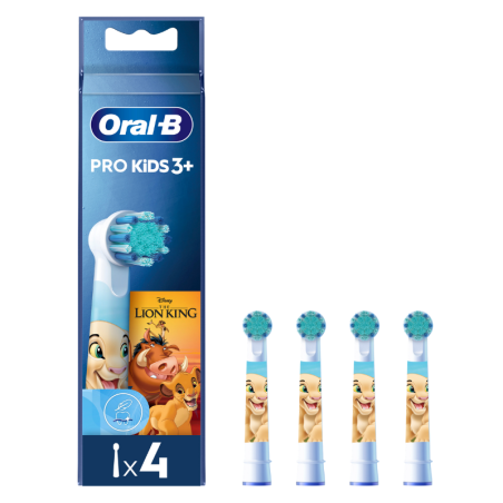 Oral B Kids cepillo dental eléctrico recambio 4 cabezales Rey León pack