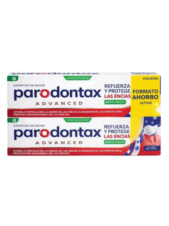 Parodontax refuerza y protege las encías dentifrico sabor menta fresca 2 x 75ml
