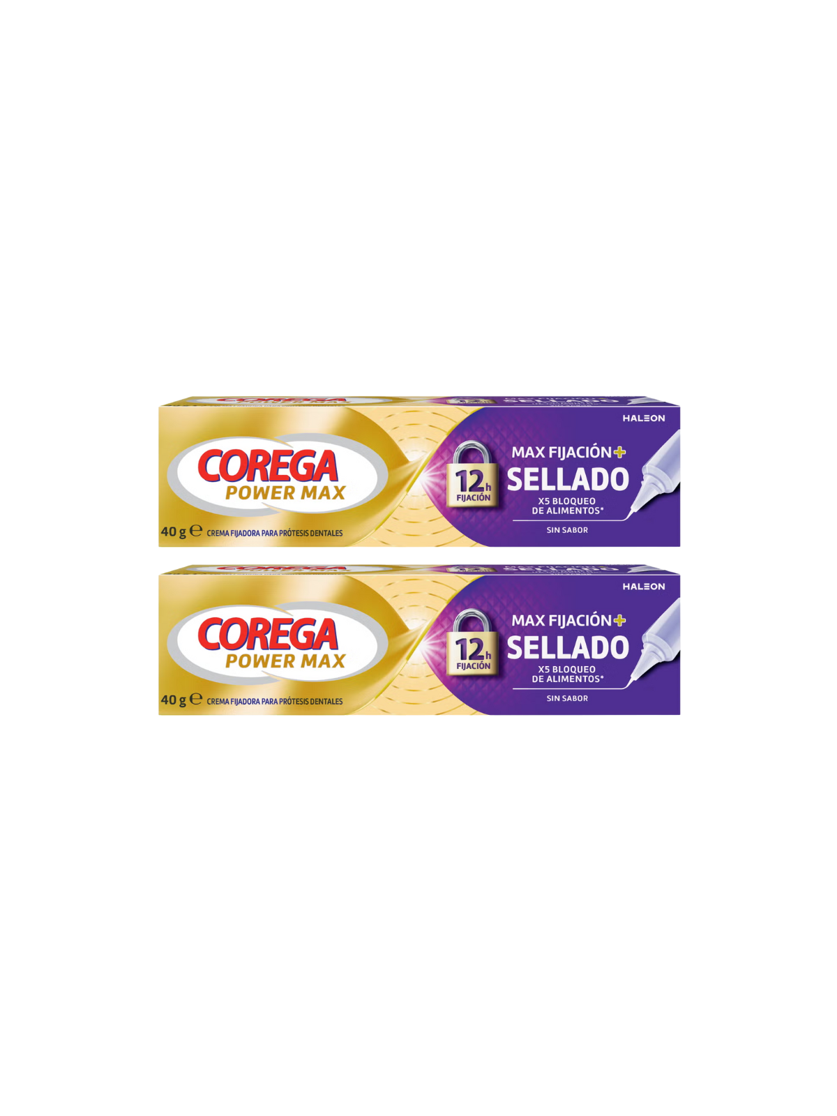 Corega Max fijación + sellado adhesivo prótesis dental 2x40g