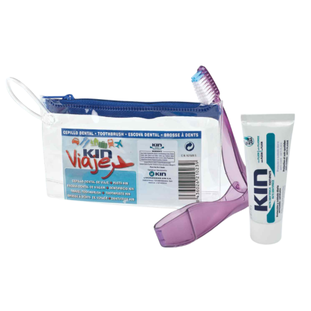 Kin cepillo dental adulto viaje + pasta de dientes + 1 cepillo