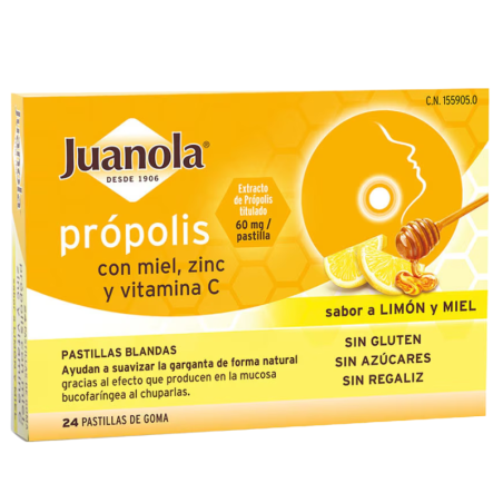 Juanola pastillas blandas propolis sabor limon miel