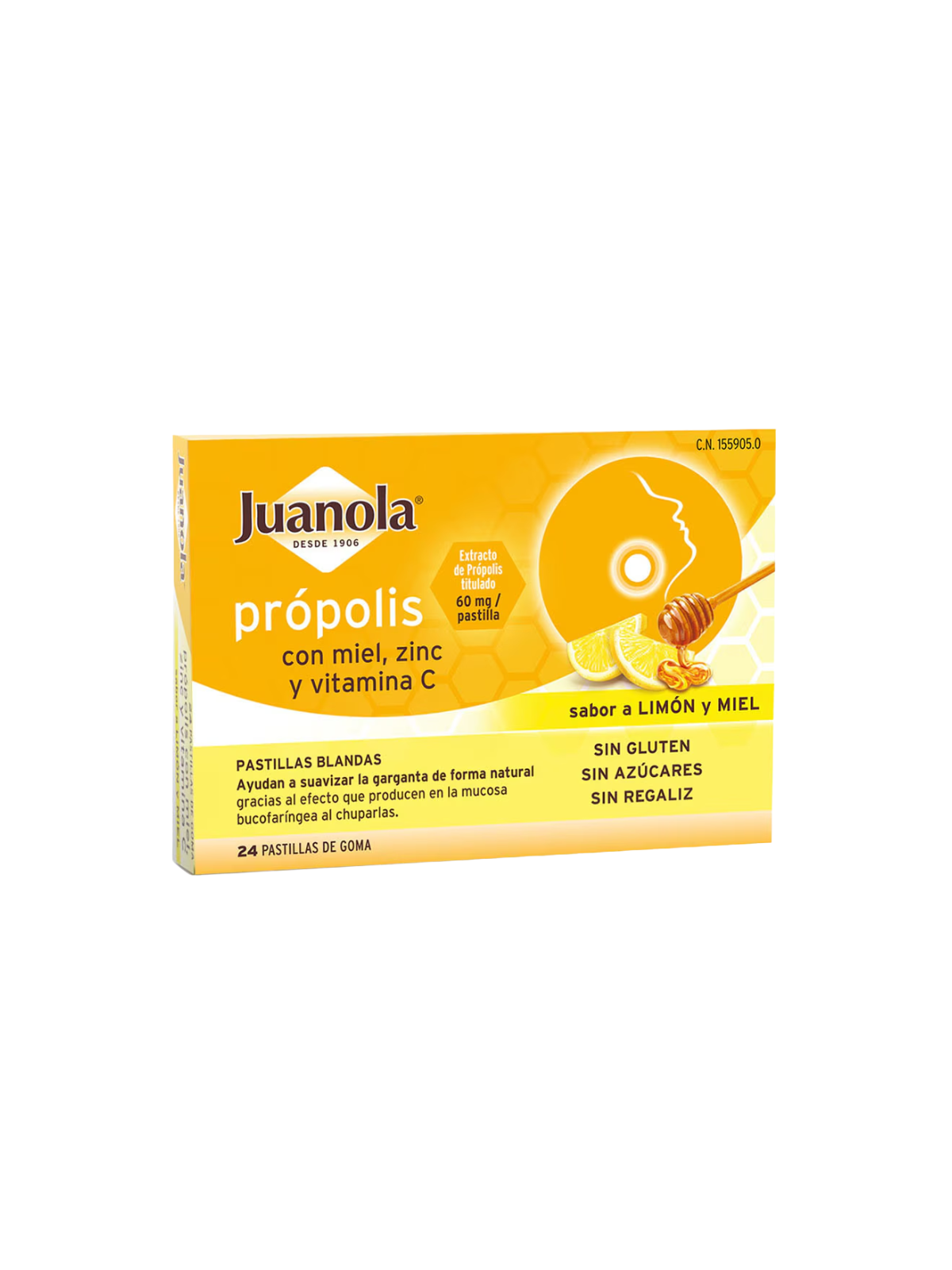 Juanola pastillas blandas propolis sabor limon miel