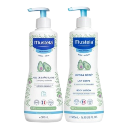 Mustela pack dermolimpiador + hydra bebe