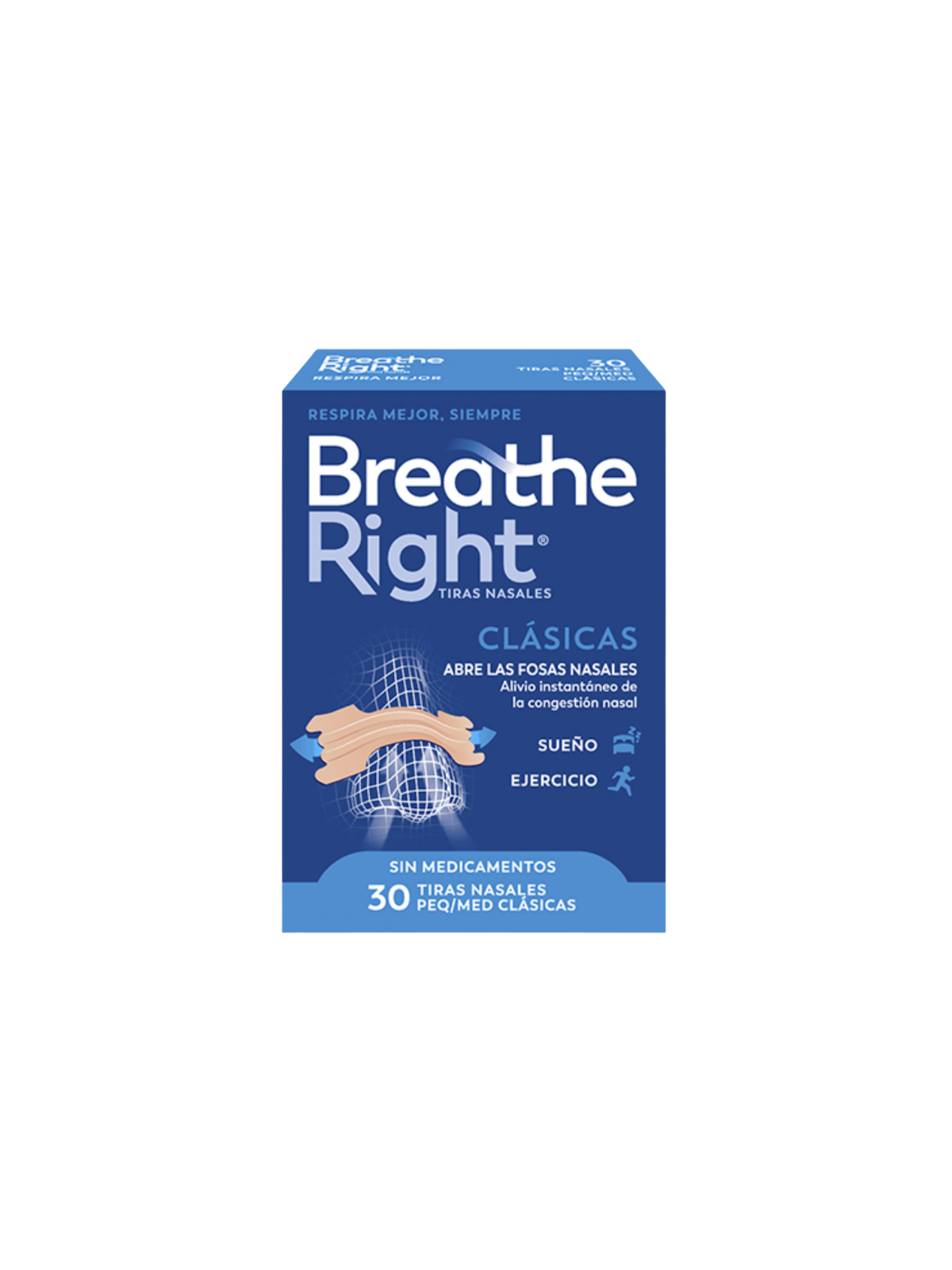Breathe right tiras masales clasicas piel normal 30 uds