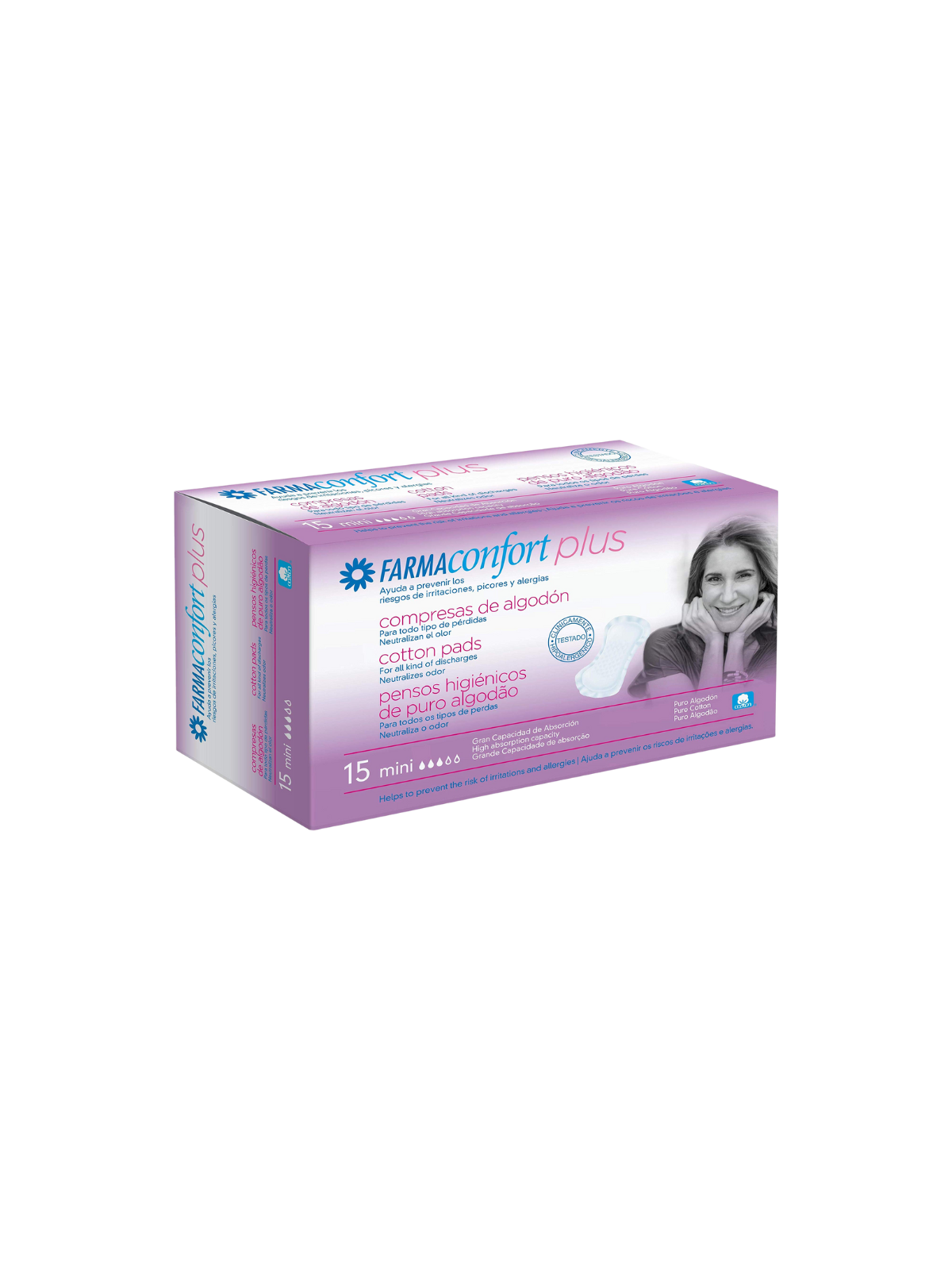 Farmaconfort plus compresas de algodon mini 15 c