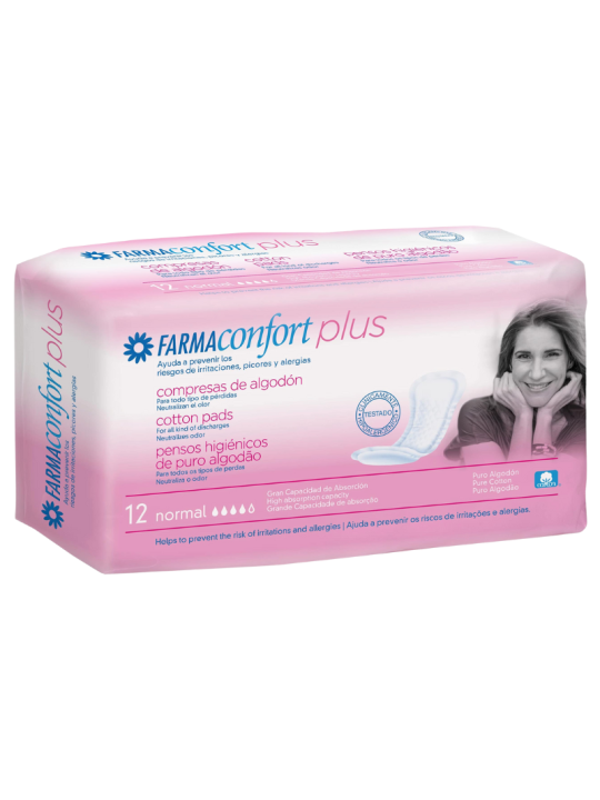Farmaconfort plus compresas de algodon normal 12
