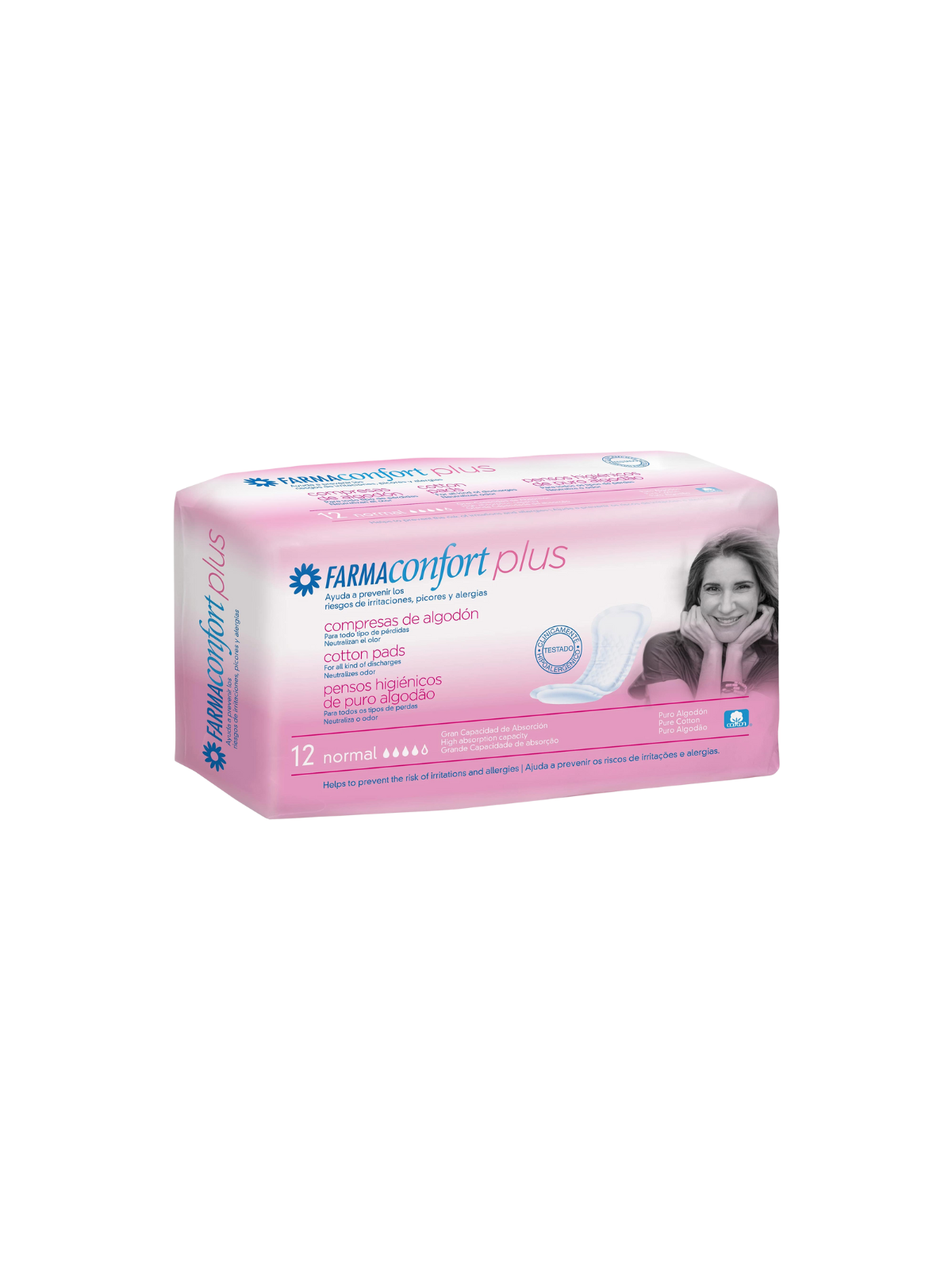 Farmaconfort plus compresas de algodon normal 12