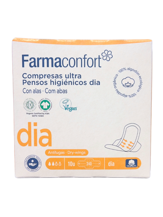 Farmaconfort Compresas 100 % algodon alas finas 10uds