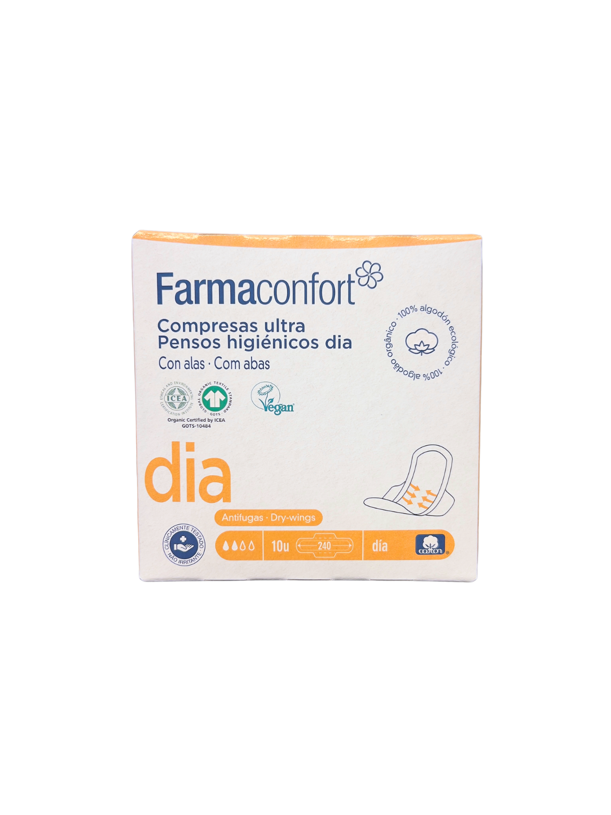Farmaconfort Compresas 100 % algodon alas finas 10uds