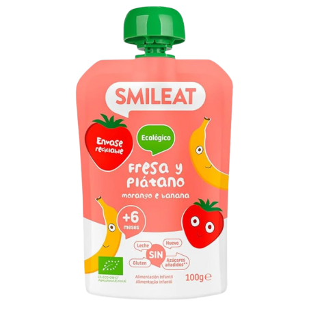 Smileat pouch de fresa y platano