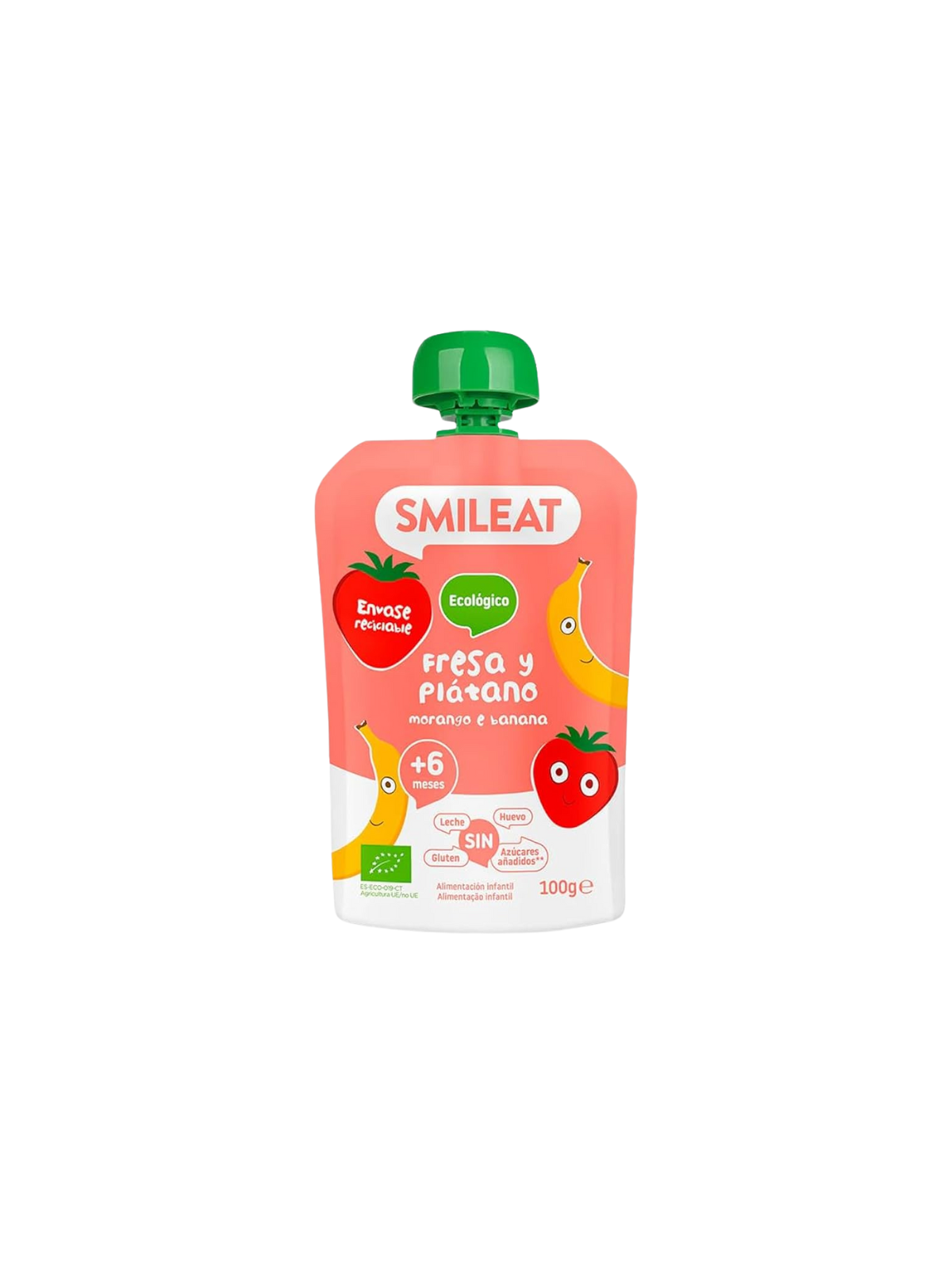 Smileat pouch de fresa y platano