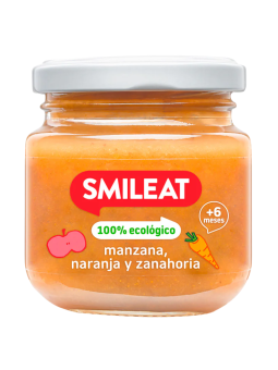 Smileat tarrito de manzana naranja y zanahoria 130g