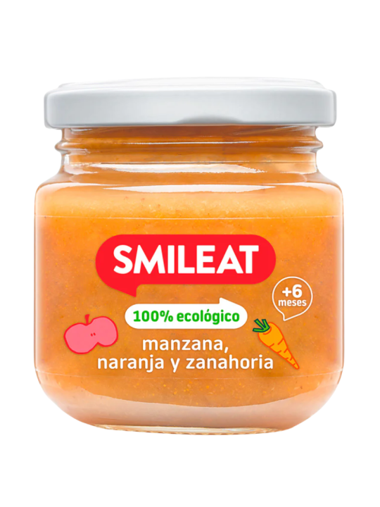 Smileat tarrito de manzana naranja y zanahoria 130g