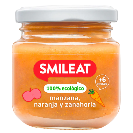 Smileat tarrito de manzana naranja y zanahoria 130g