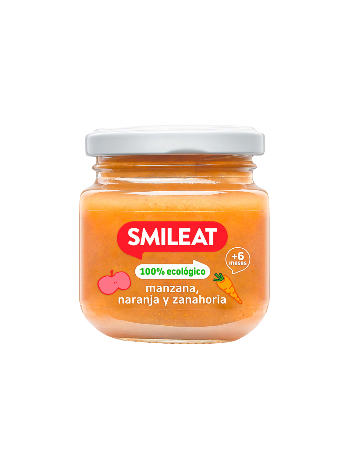 Smileat tarrito de manzana naranja y zanahoria 130g