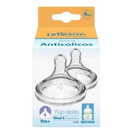 Dr brown´s options+ tetina silicona boca ancha nivel 4 +9m